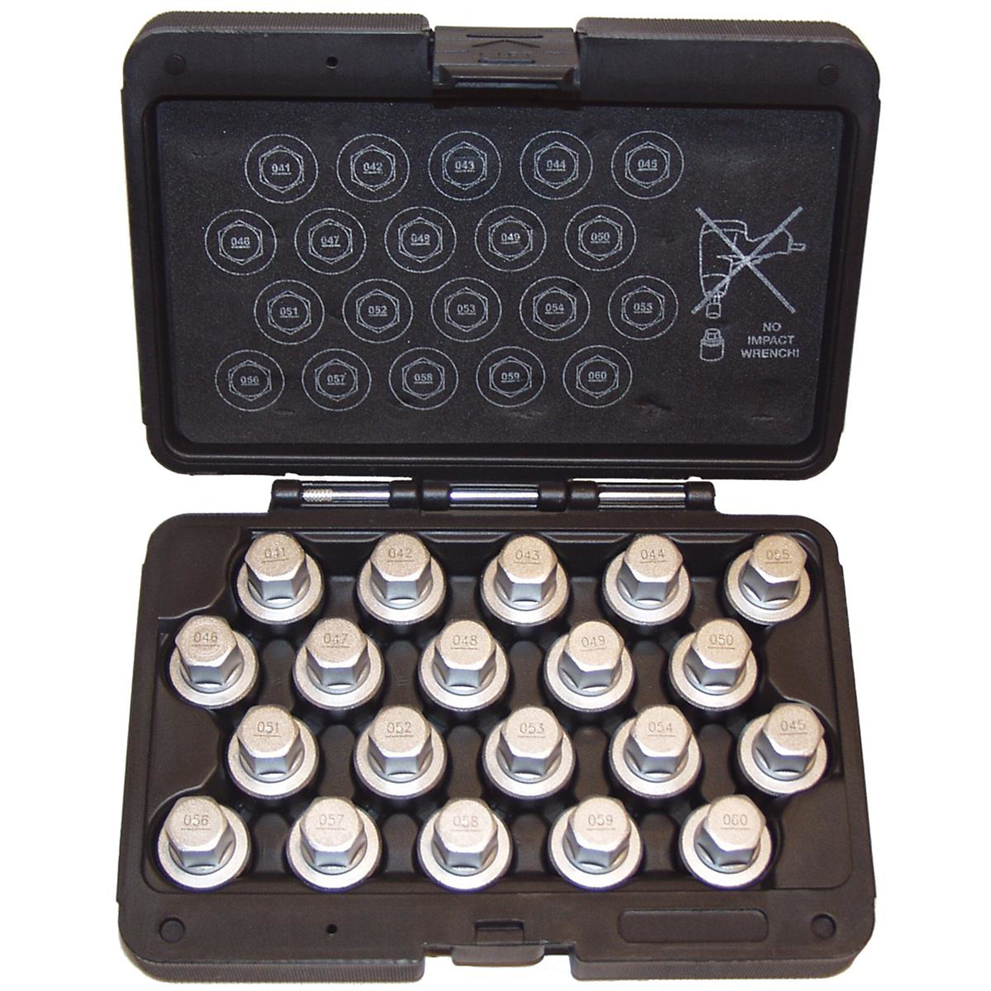 Milton Industries 2nd Generation Wheel Lock Screw Socket Set — 20-Piece, Compatible with BMW and Mercedes, Model# LTI4165